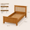 Ver imagem 3 de Cama de Solteiro de Madeira Maciça Ecoconfort - Mel