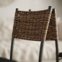 Ver imagem 3 de Kit 4 Cadeiras Atlanta Corino Preto e Rattan Carvalho Tubo Martelado
