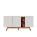 Ver imagem 7 de Aparador Buffet com 3 Portas e 2 Nichos Retrô 160cm Multimóveis Crcol-APA009 Off White/Madeirado