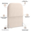Ver imagem 6 de Cabeceira Cama Box 100cm Lanna com Puff Recamier Doha W01 Suede Bege - Lyam Decor