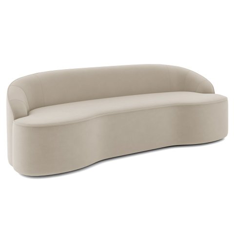 Sofá 5 Lugares para Sala de Estar Living 280cm Theo D06 Veludo Creme - Mpozenato