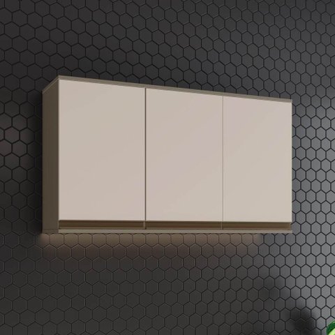 Armário Aéreo de Cozinha 120 cm 3 Portas Lora Casa 812