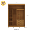 Ver imagem 4 de Casamia Guarda Roupa 2 Portas de Correr 235x170 cm 100% MDF Nature