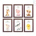 Ver imagem 1 de Kit 6 Quadros Decorativos Moldura e Vidro Animais da Fazenda:tabaco