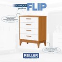 Ver imagem 6 de Jogo de Quarto Infantil Flip Cômoda 4 Gavetas e Berço Americano Branco Fosco/savana - Reller Mó