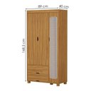 Ver imagem 4 de Quarto Solteiro Clara Cama Comoda e Guarda Roupa Mdf Nature Decmade