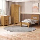 Ver imagem 2 de Quarto Solteiro Clara Cama Comoda e Guarda Roupa Mdf Nature Decmade