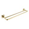 Toalheiro de Banho Dourado Fosco Quadrado Barra Dupla em Aço Inox - 1