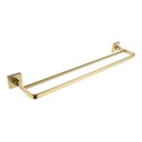 Ver imagem 1 de Toalheiro de Banho Dourado Fosco Quadrado Barra Dupla em Aço Inox