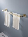 Ver imagem 5 de Toalheiro de Banho Dourado Fosco Quadrado Barra Dupla em Aço Inox