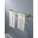 Ver imagem 5 de Toalheiro de Banho Dourado Fosco Quadrado Barra Dupla em Aço Inox