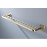 Toalheiro de Banho Dourado Fosco Quadrado Barra Dupla em Aço Inox - 3