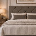 Ver imagem 2 de Cabeceira para Cama Casal Estofada 1,38 ,Mts Zoe Vilajo: Suede Marrom