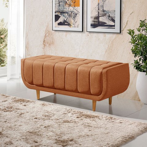 Recamier Alemanha 1,30M com Base Madeira Linho Sofatec