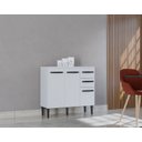 Ver imagem 1 de Balcão 3 Portas e 2 Gavetas Cozinha Armário Compacto 90cm Isadora - Branco