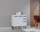 Ver imagem 1 de Balcão 3 Portas e 2 Gavetas Cozinha Armário Compacto 90cm Isadora - Branco