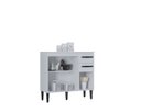 Ver imagem 3 de Balcão 3 Portas e 2 Gavetas Cozinha Armário Compacto 90cm Isadora - Branco