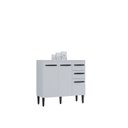 Ver imagem 2 de Balcão 3 Portas e 2 Gavetas Cozinha Armário Compacto 90cm Isadora - Branco