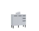 Ver imagem 2 de Balcão 3 Portas e 2 Gavetas Cozinha Armário Compacto 90cm Isadora - Branco