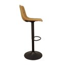 Ver mais imagens de Kit 3 Banquetas Decorativas Travis Pu com Regulagem de Altura Base Disco C/apoio para Os Pés Caramel