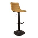 Ver imagem 6 de Kit 3 Banquetas Decorativas Travis Pu com Regulagem de Altura Base Disco C/apoio para Os Pés Caramel