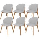Ver imagem 1 de Kit 06 Cadeiras de Jantar e Estar Living Estofada Mia L02 Linho Cinza - Lyam Decor