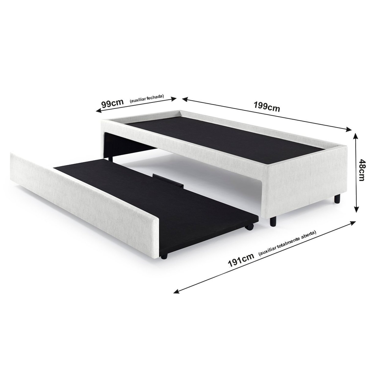 Bicama Box para Dois Colchões Solteiro Courino - 3