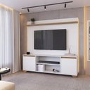 Ver imagem 1 de Conjunto Sala de Estar Rack 2 Portas com Painel para TV até 42 Polegadas 181CMX135CM Benevello Branco