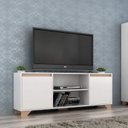 Ver imagem 3 de Conjunto Sala de Estar Rack 2 Portas com Painel para TV até 42 Polegadas 181CMX135CM Benevello Branco