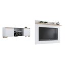 Ver imagem 2 de Conjunto Sala de Estar Rack 2 Portas com Painel para TV até 42 Polegadas 181CMX135CM Benevello Branco