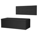Ver imagem 1 de Kit Cabeceira Painel e Calçadeira Baú Casal Queen 1,60m Berlim Suede Preto Dal Poz Estofados