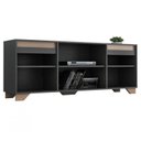 Ver imagem 5 de Conjunto Sala de Estar Rack 2 Portas com Painel para TV até 42 Polegadas 181CMX135CM Benevello Cinza