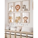Ver imagem 1 de Kit 6 Quadros Decorativos Infantil Animais Safari No2
