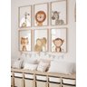 Kit 6 Quadros Decorativos Infantil Animais Safari No2 - 1