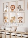 Ver imagem 1 de Kit 6 Quadros Decorativos Infantil Animais Safari No2