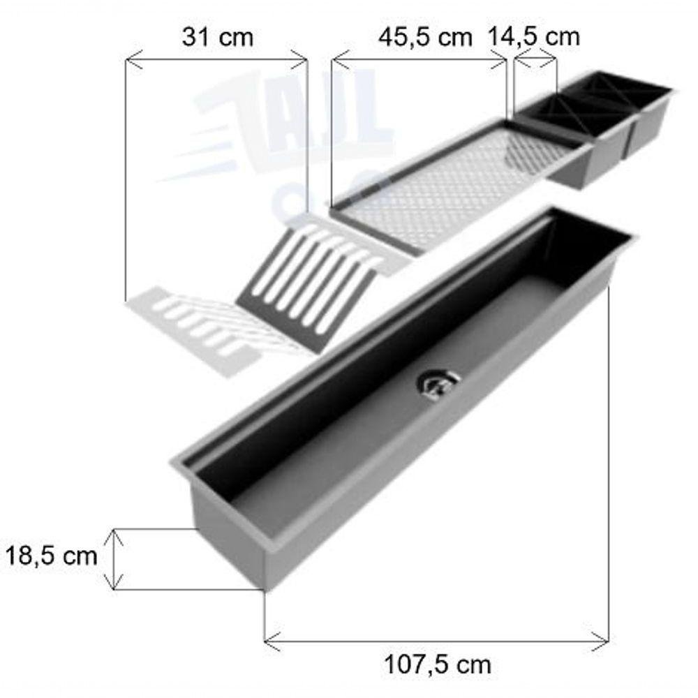 Calha de Louças em Inox Ajb - 110cm - 2