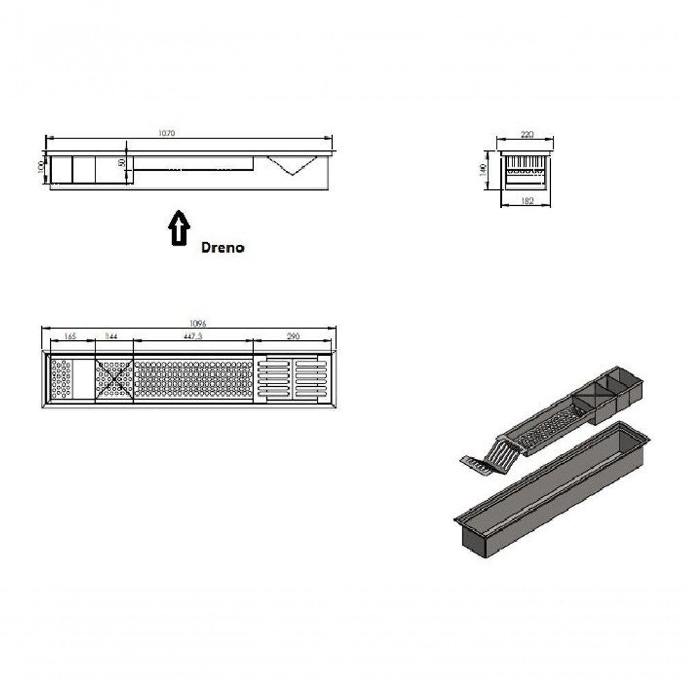 Calha de Louças em Inox Ajb - 110cm - 4