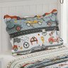 Kit Cobre Leito Colcha Solteiro Infantil Joy Dupla Face Estampado 2 Peças - Carros Corrida - Cinza - 2