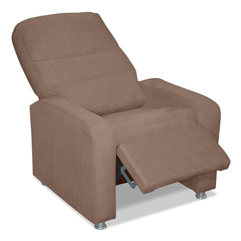 Poltrona Decorativa do Papai Reclinável Confortável Suede - Lm Decor Cappuccino