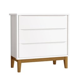 Cômoda Gaveteiro e Guarda Roupa Infantil 2 Portas New Classic Branco com Pés Madeira – Reller - 2