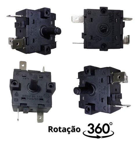 Chave Seletora Rotativa Forno Eletrico Fb54x Fb54b Original - 3