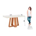 Ver imagem 2 de Mesa P/ Cozinha Lins Sc92 C/ Tampo Madeirado C/ Vidro Curvo 160x90cm Nature - Henn