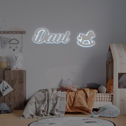 Kit 2 Luminosos Decorativos Nome + Cavalinho Led - 4
