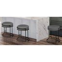 Ver imagem 3 de Puff Decorativo Sarah Sala e Recepção Metal Preto em Veludo