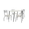 Conjunto Sala de Jantar 1 Mesa Iguaçu Tampo Vidro Retangular 4 Cadeiras Portugal - 2