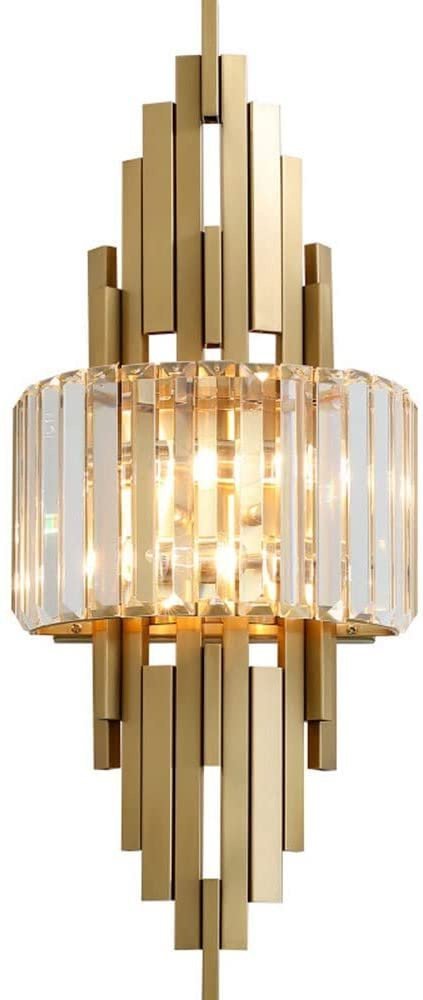 Arandela Moderna Dourada com Cristais 2E14 60cm PARIS LUZ - 1