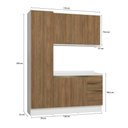 Ver imagem 3 de Armário de Cozinha Compacta 100% Mdf 170cm Branco/nogueira Celeste Kappesberg