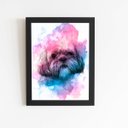 Ver imagem 1 de Quadro Cachorro Maltês Aquarela Tinta Moldura 60x40cm