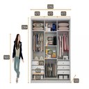 Ver imagem 5 de Guarda Roupa Arezzo 3 Portas 6 Gavetas 1 Espelho Cor:branco