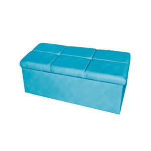 Calçadeira Baú Copenhague Solteiro 120cm Suede - Renascer Decor:Azul Turquesa